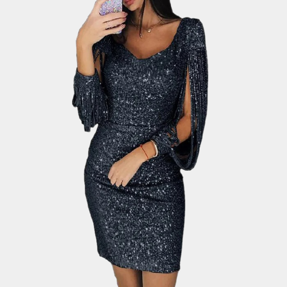 Kylie | Glamorous Sequin Dress with Elegant Sleeves | Women's Fashion