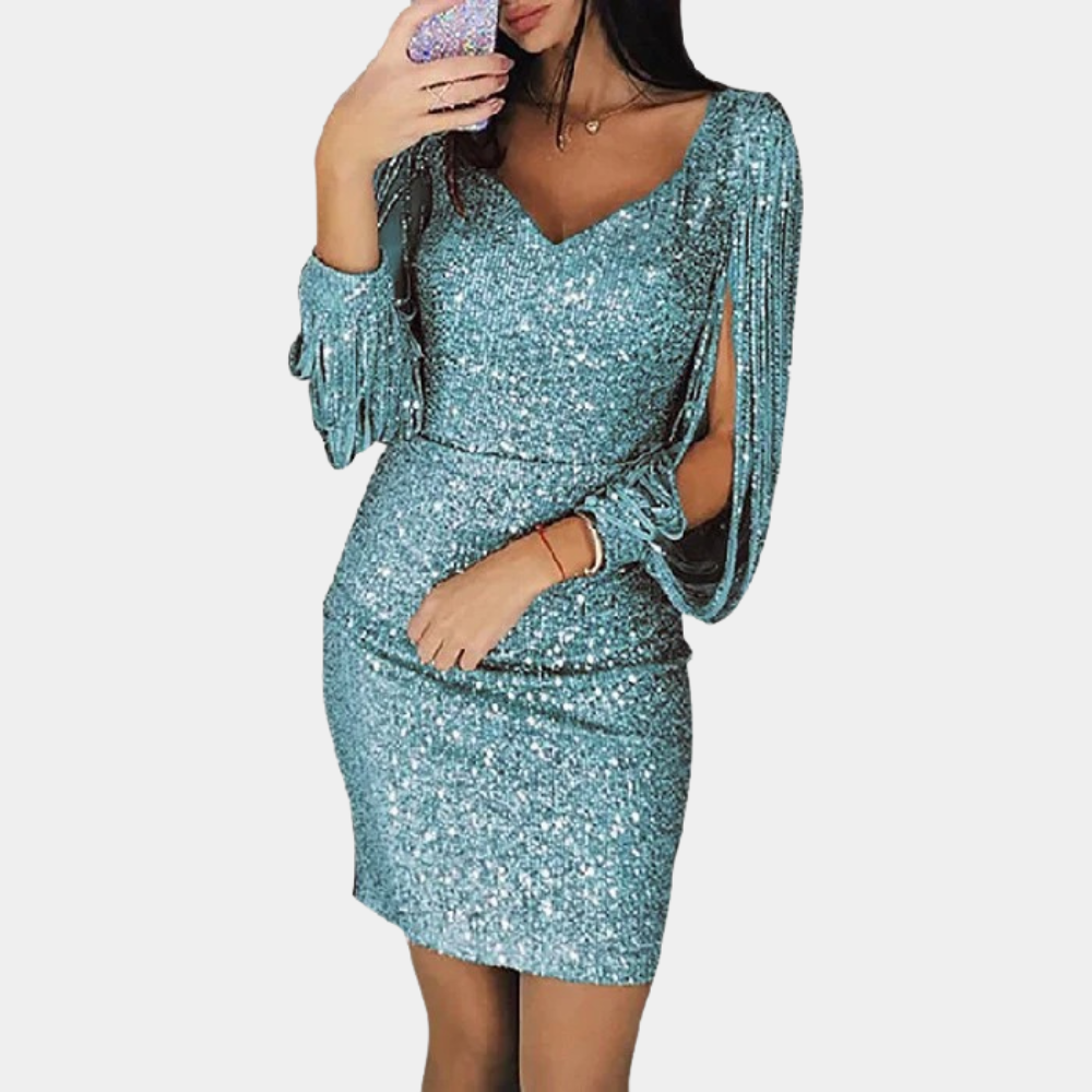 Kylie | Glamorous Sequin Dress with Elegant Sleeves | Women's Fashion