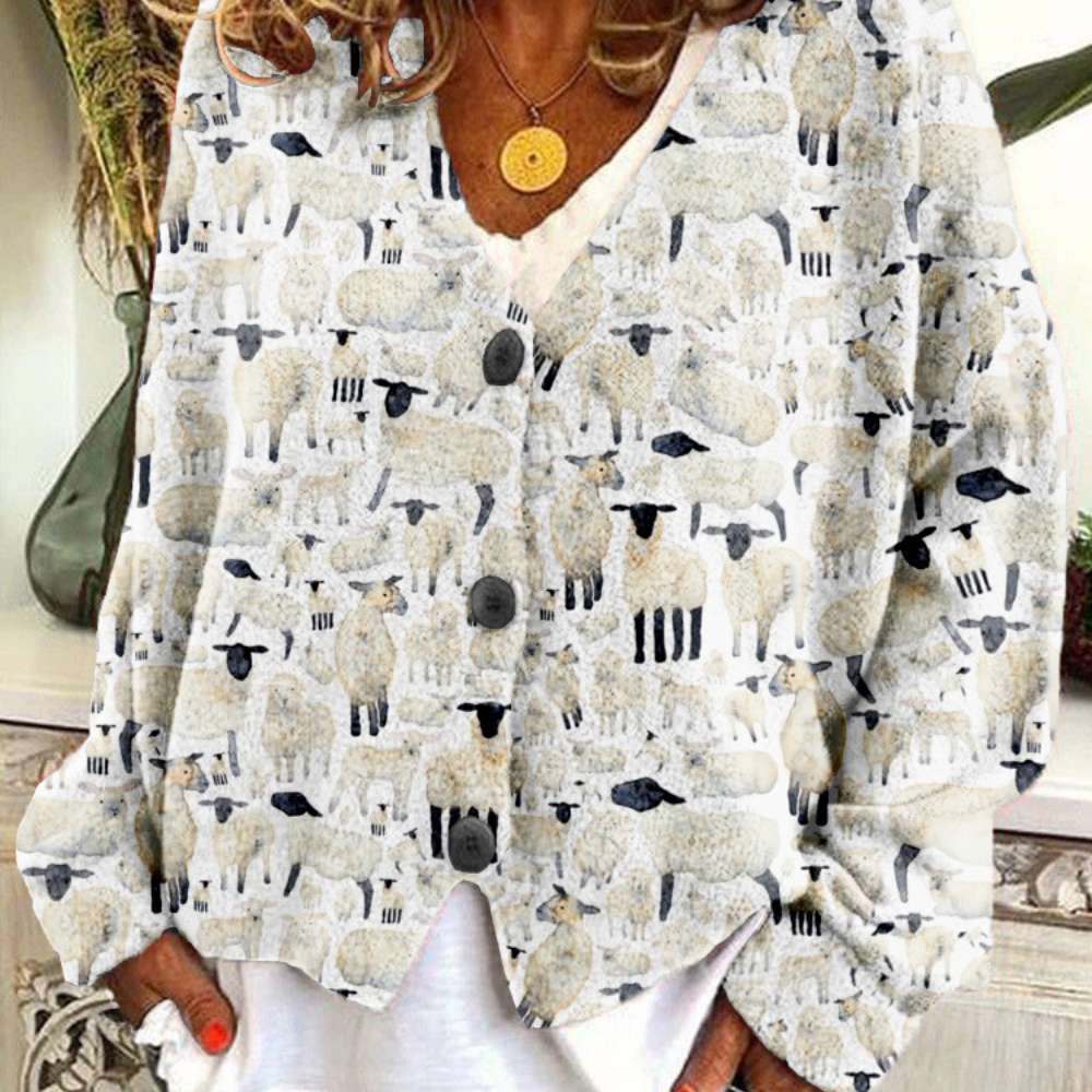 Elvira | Maglione caldo a maglia con motivo vintage | Donna