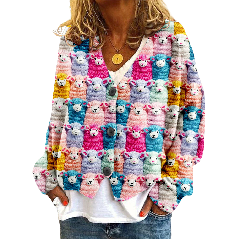 Elvira | Maglione caldo a maglia con motivo vintage | Donna