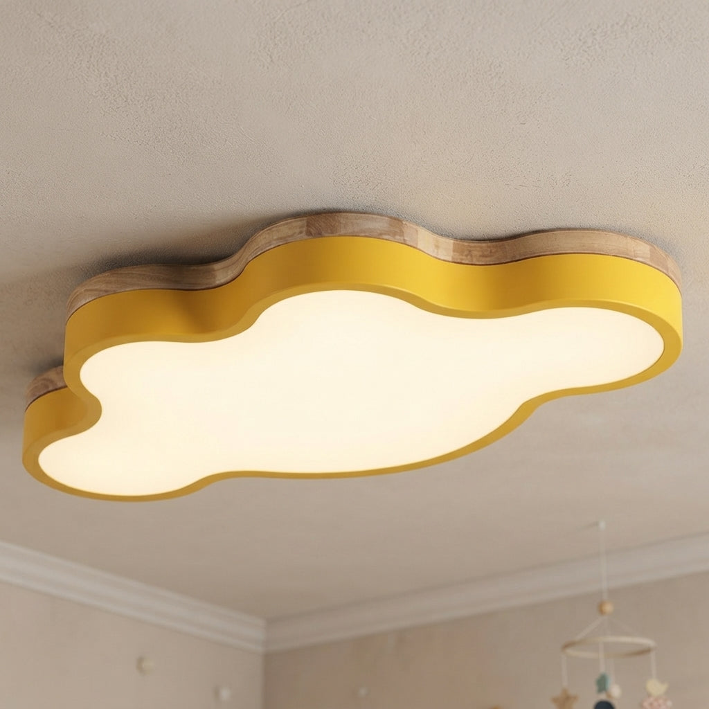 Cumulux - Skyformet Led Loftlampe Til Børneværelset Gul Nuvenci.dk