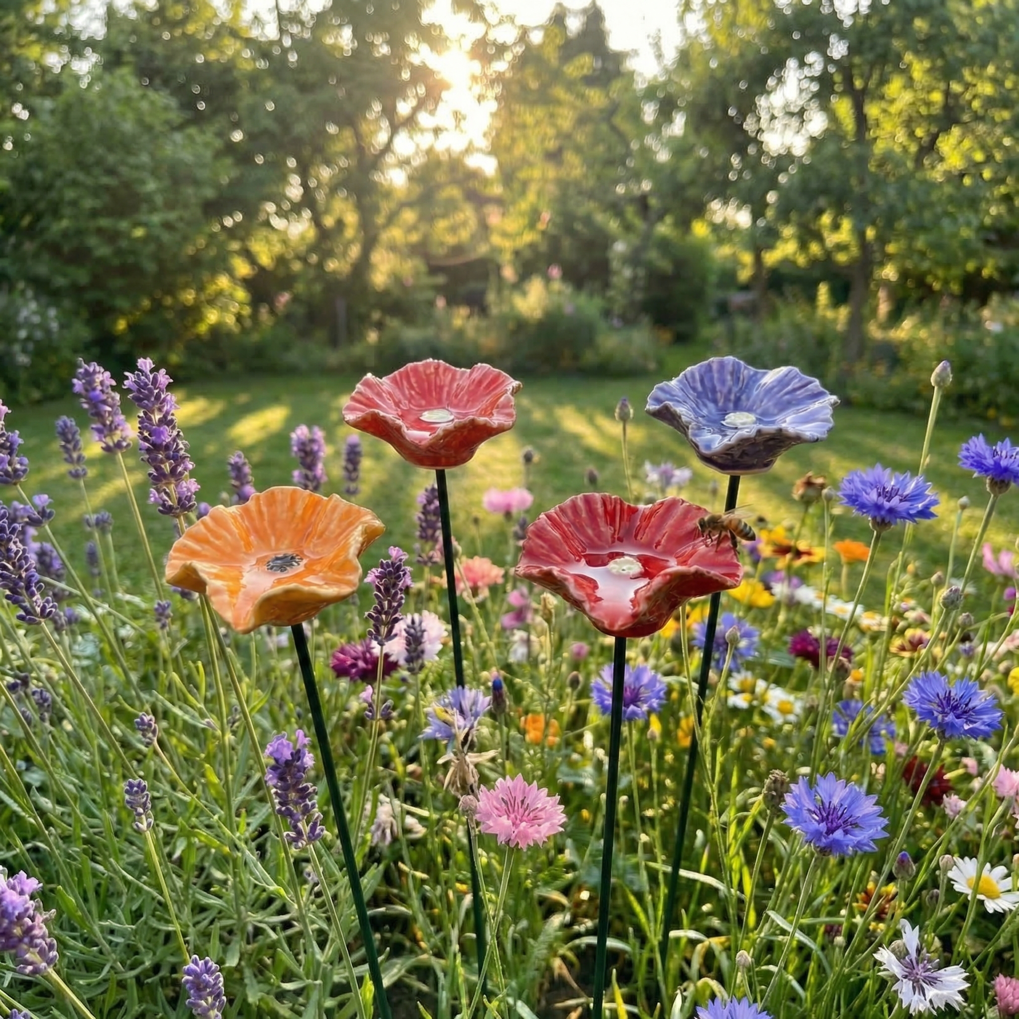 Florisana - Farverige Vandingsskåle På Pind Nuvenci.dk