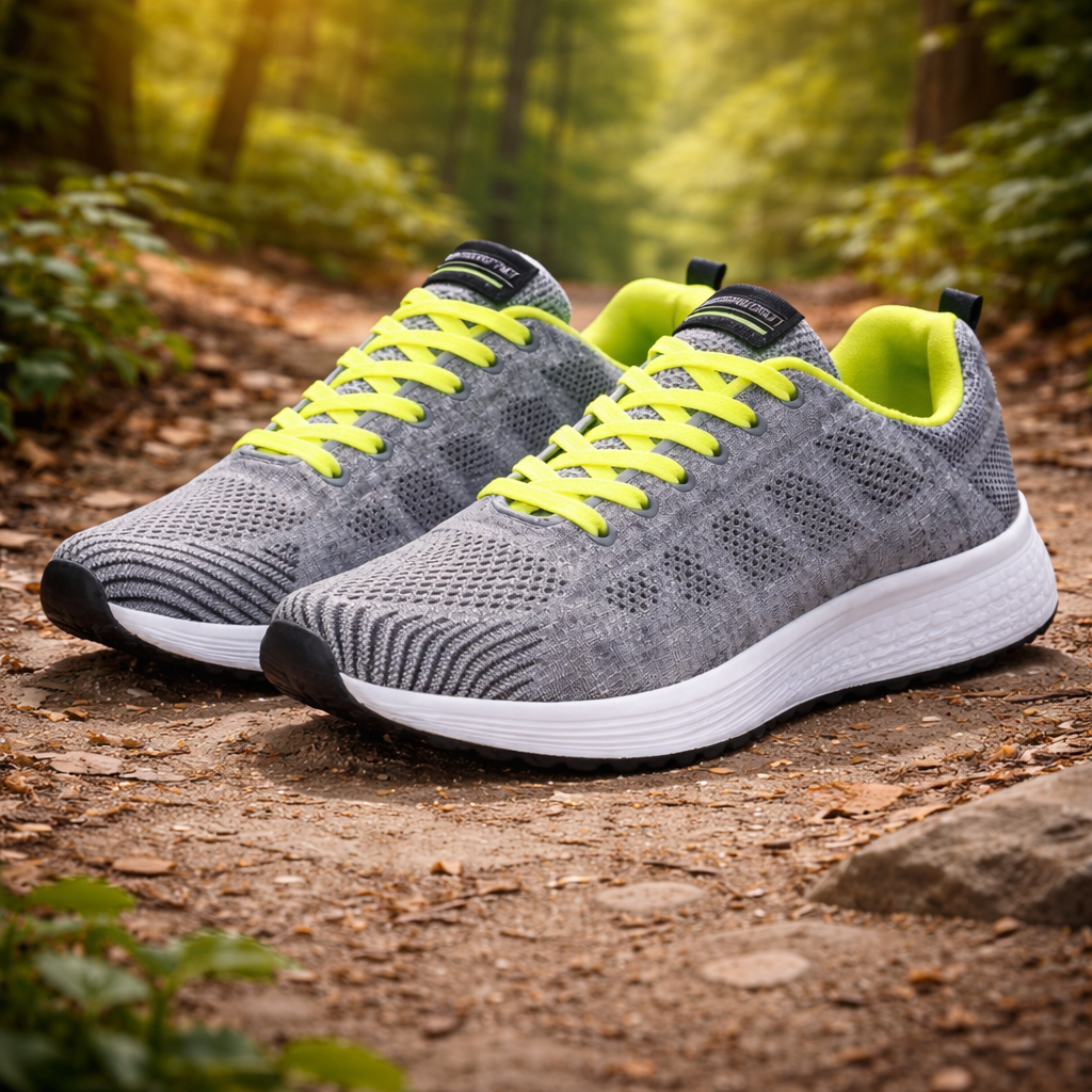 Footvelo - Ortopædisk Sneaker Med Gelkerne-Dæmpning Grå-Grøn Nuvenci.dk