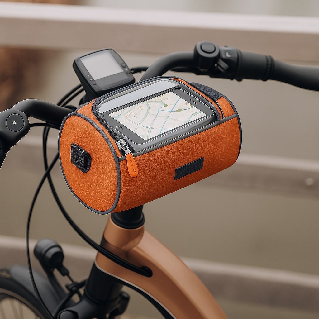 Handlebrix - Styrtaske Med Touchscreen-Vindue Til Cykel Orange Nuvenci.dk