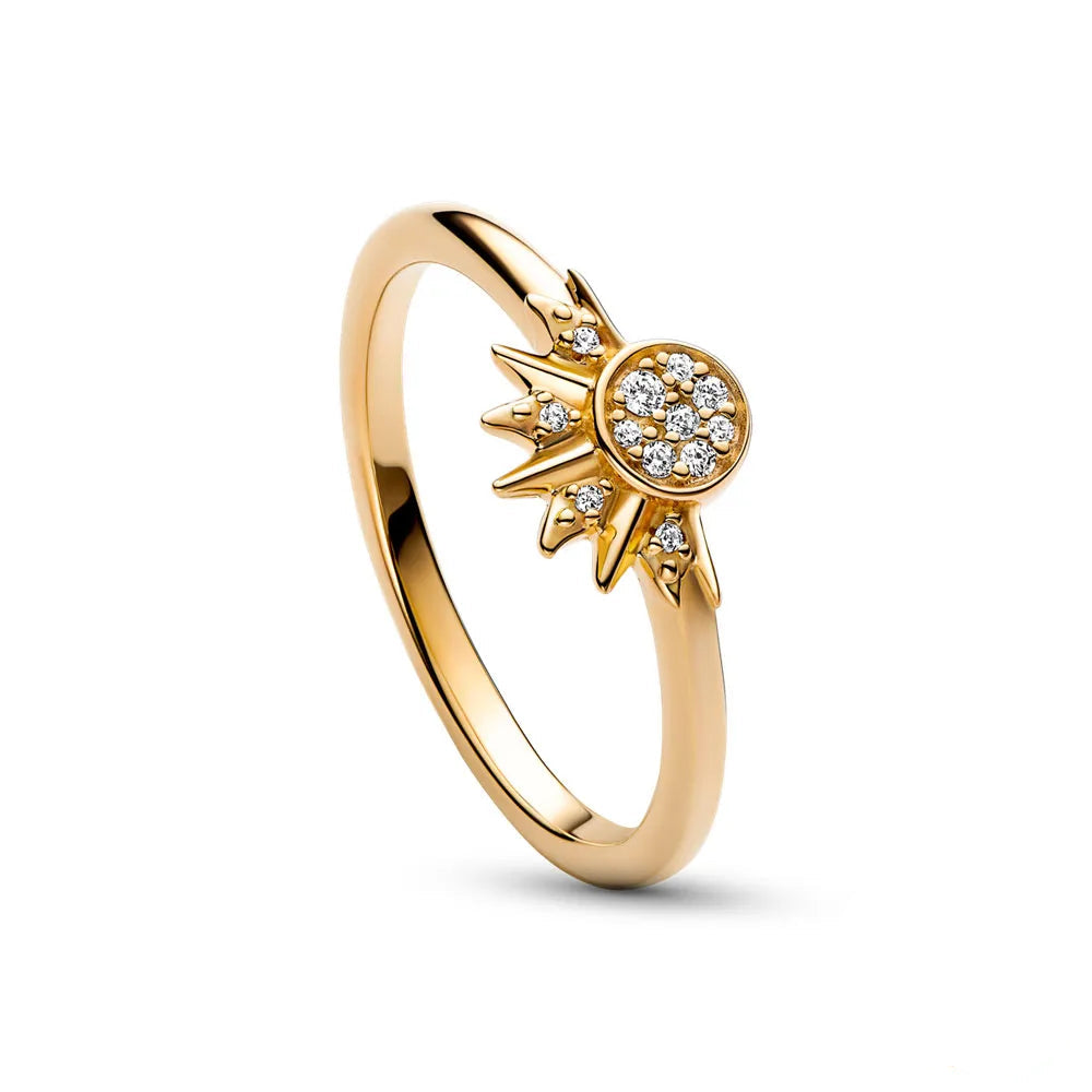 Sølv Ring med Månesten - Unikt Sol- og Måne Design i 925 Sterling Sølv-4