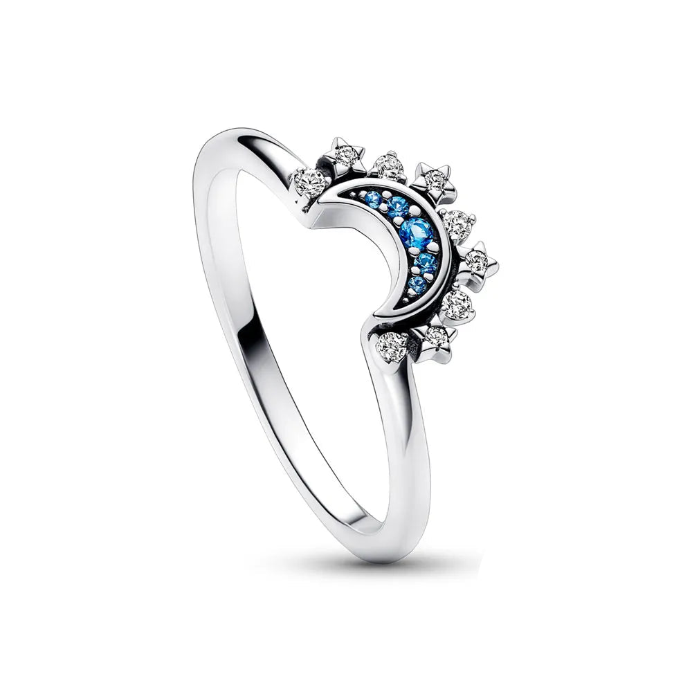 Sølv Ring med Månesten - Unikt Sol- og Måne Design i 925 Sterling Sølv-5