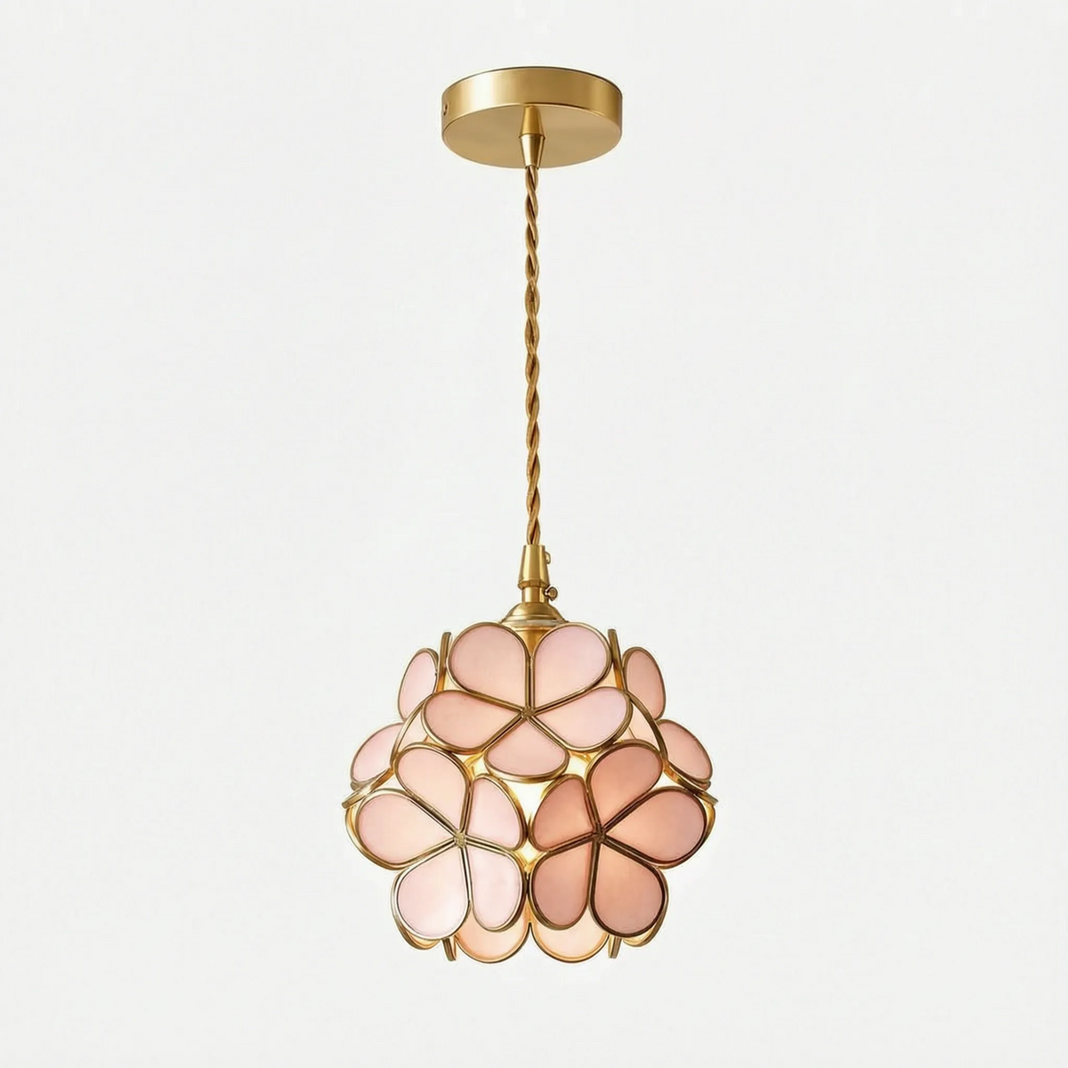 Petalure - Blomsterformet Loftslampe Med Rund Form Lyserød Nuvenci.dk
