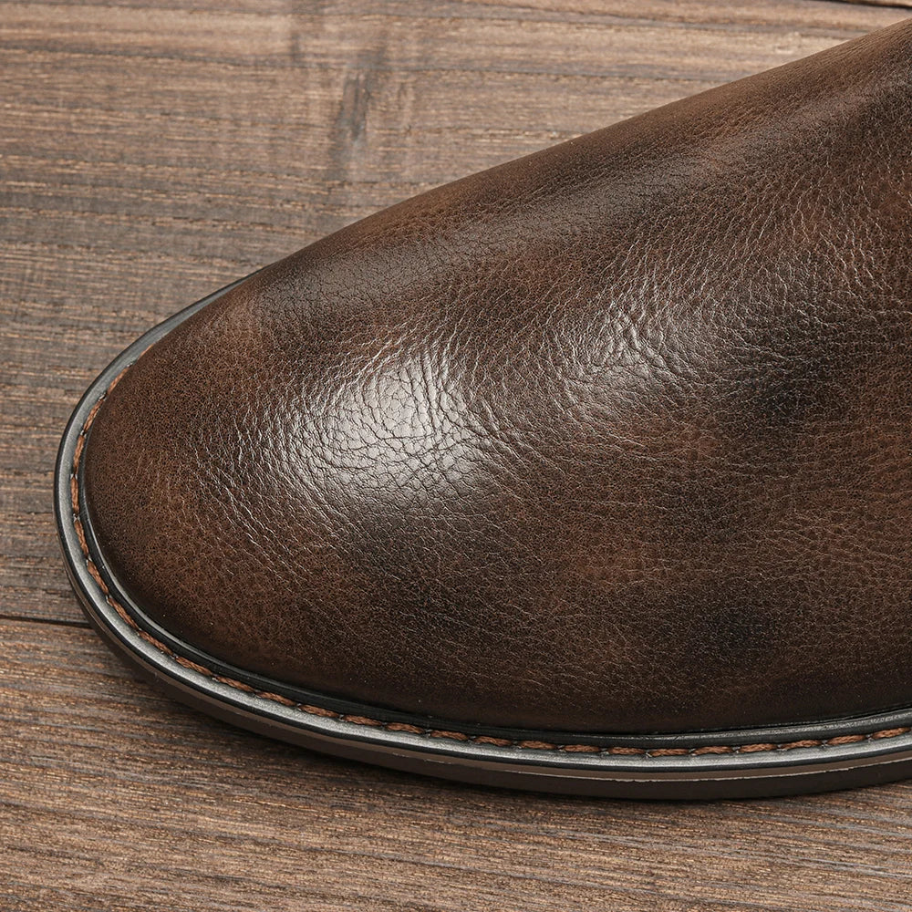 Elegant Chelsea Laarzen i Kunstlæder med Komfortabel Ribbede Såler-6