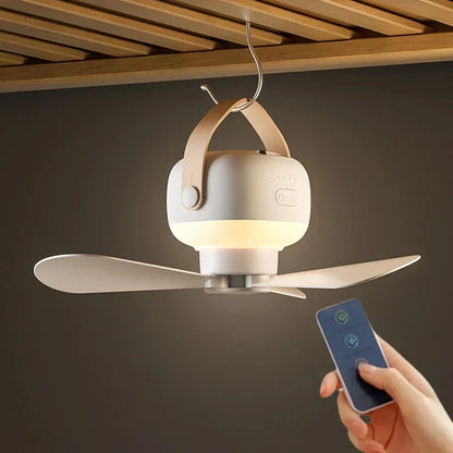 AirGlide | Trådløs Ventilator – Stille Køling med LED og Fjernbetjening