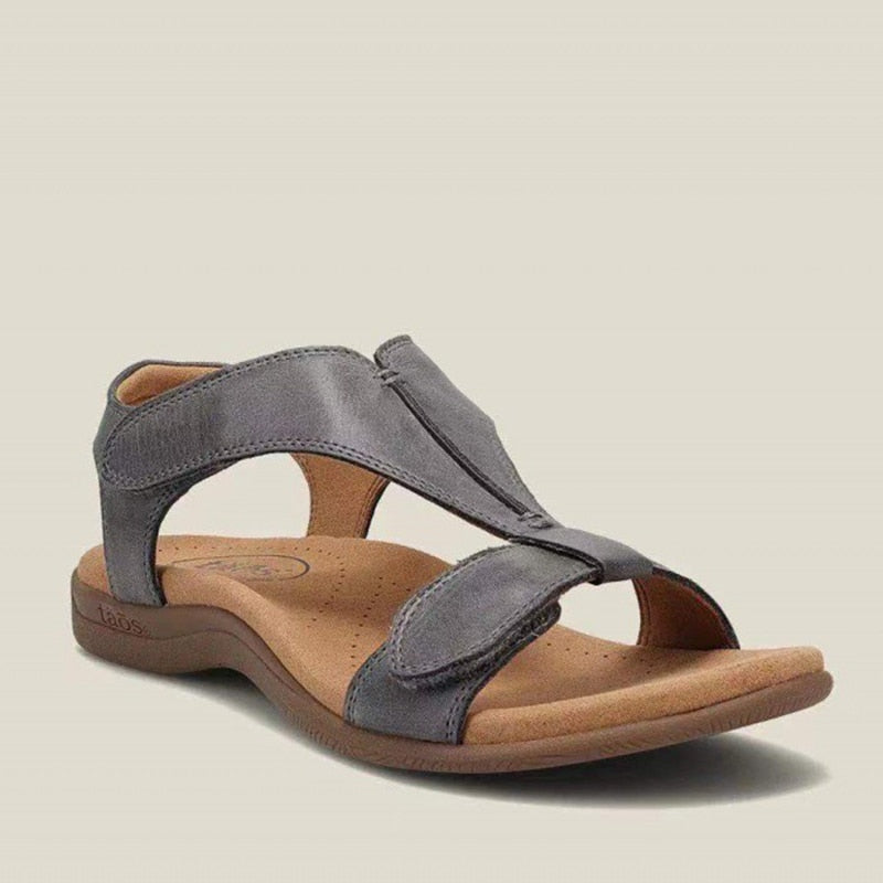 Variant image for Komfortable Dame Sandaler i Læder Med Justerbar Strop og Støttende Sål-28