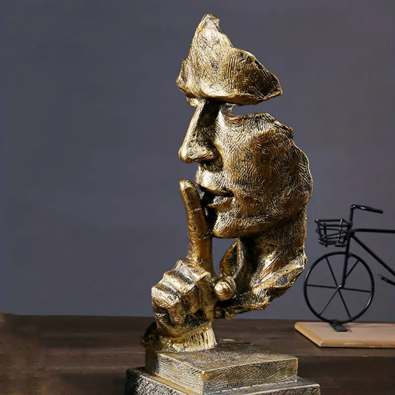 SerenitySculpt | Retro & Kreativ Stille Mand Statue5