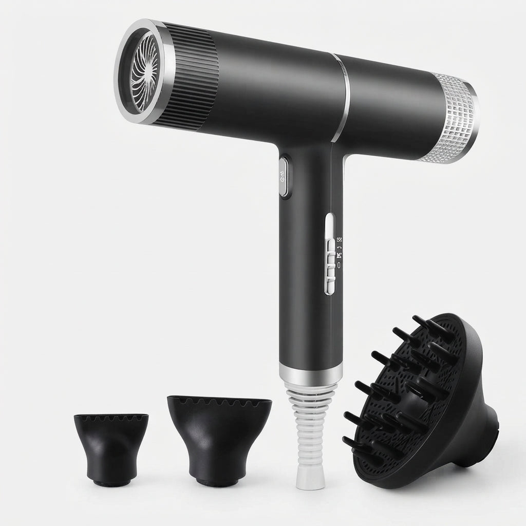 SwiftDry | Magnetisk hårtørrer til ubesværet styling Sort Nuvenci.dk