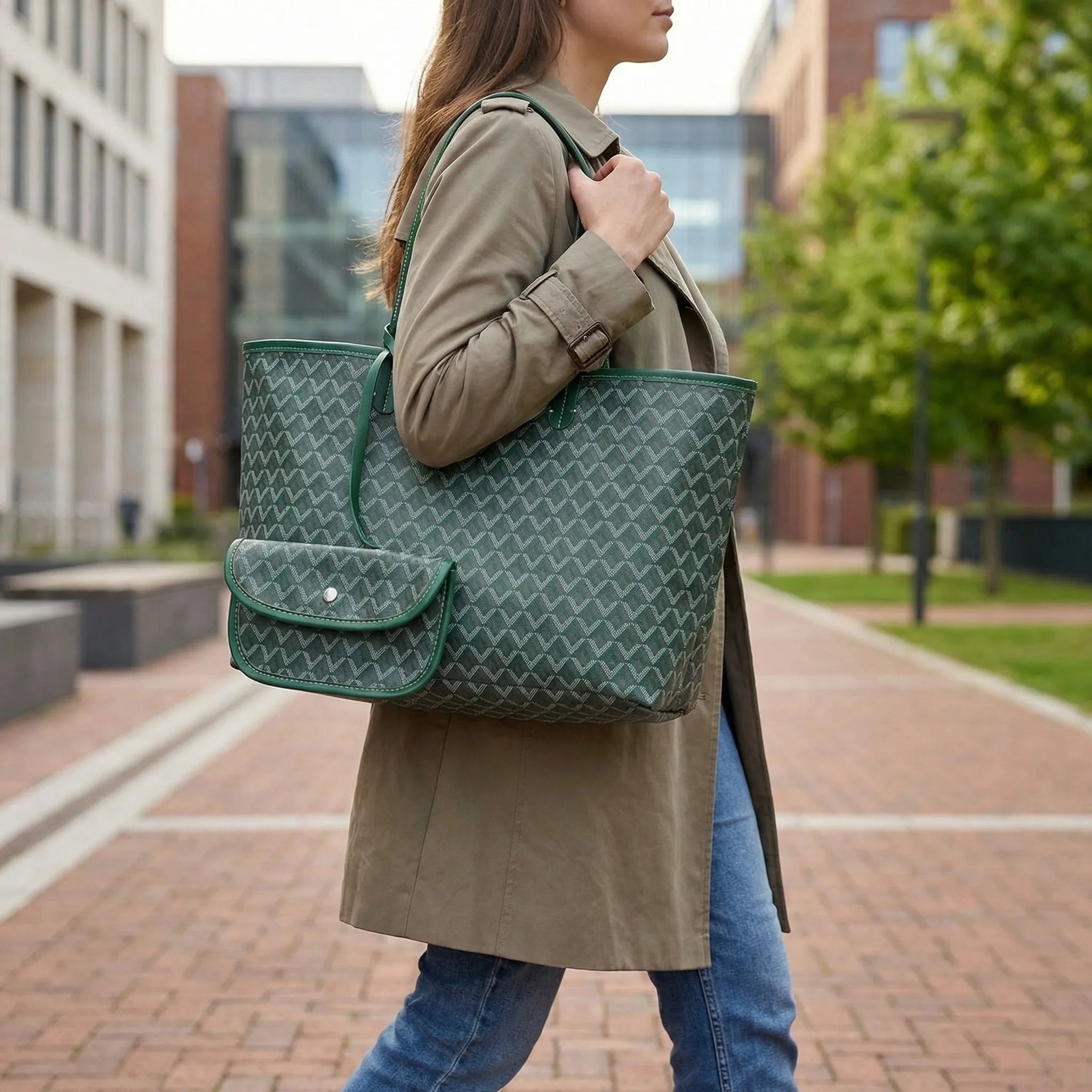 Tascova - Rumlig Shopper Med Grafisk Mønster Nuvenci.dk