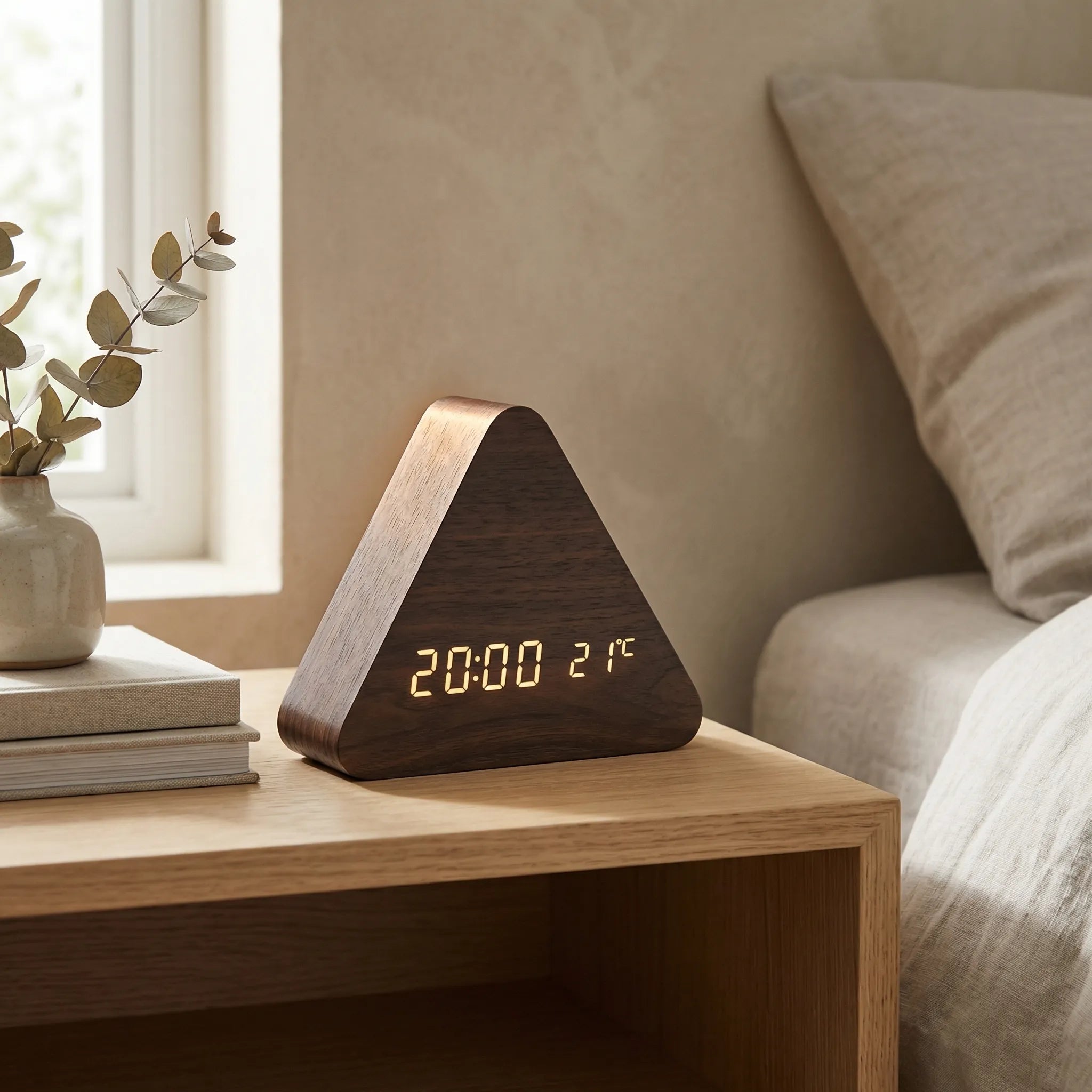 Timbello - Digital LED-Vækkeur Med Trælook Nuvenci.dk