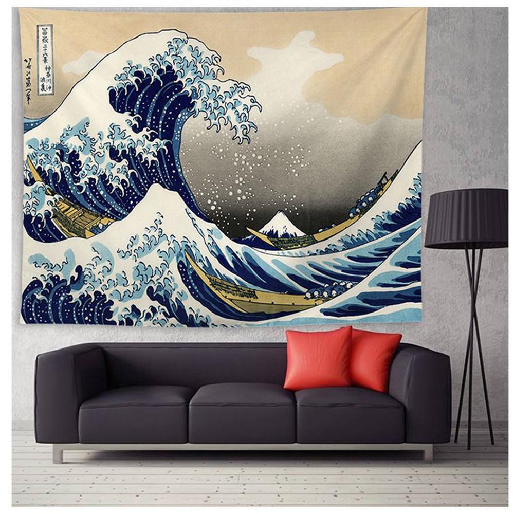 WaveDrape - Japansk Inspireret Vægtæppe Kunst Nuvenci.dk