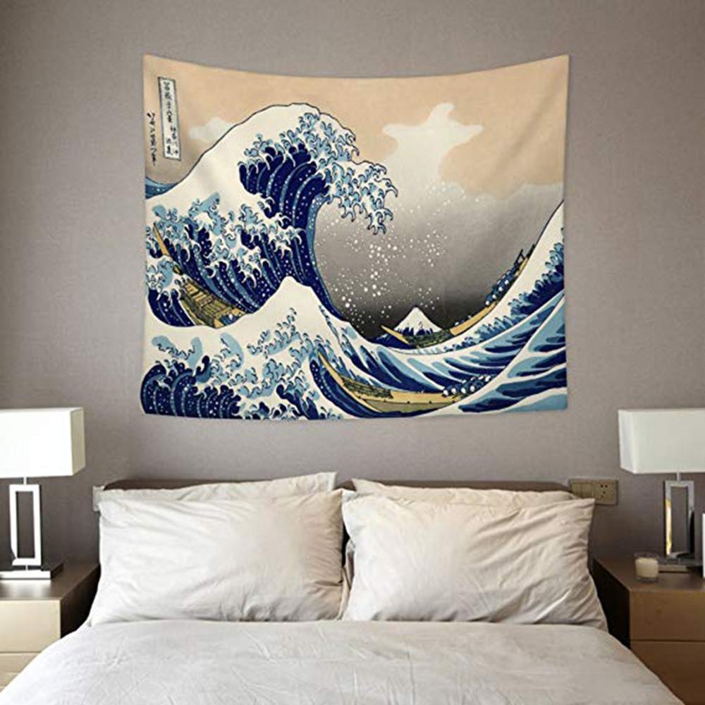 WaveDrape - Japansk Inspireret Vægtæppe Kunst Nuvenci.dk