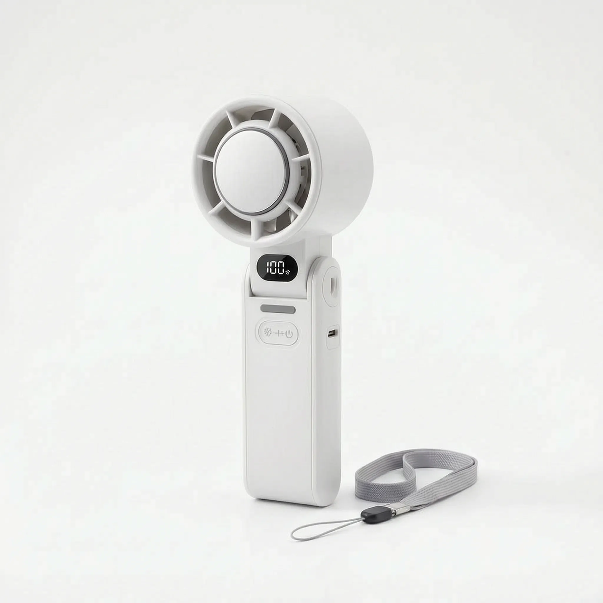 Zephra - Kompakt Foldbar Håndholdt Ventilator Hvid Nuvenci.dk