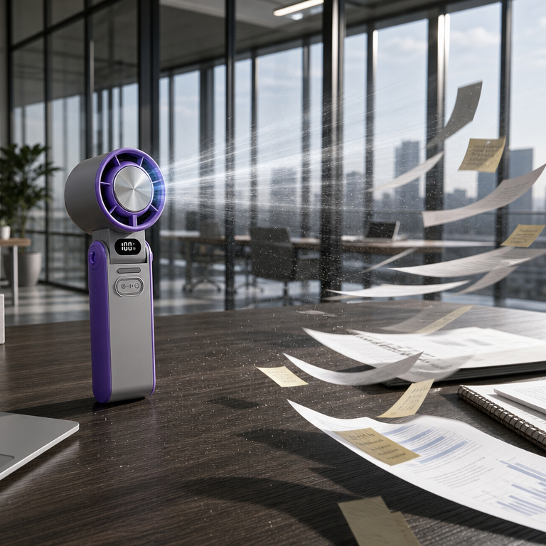 Zephra - Kompakt Foldbar Håndholdt Ventilator Nuvenci.dk