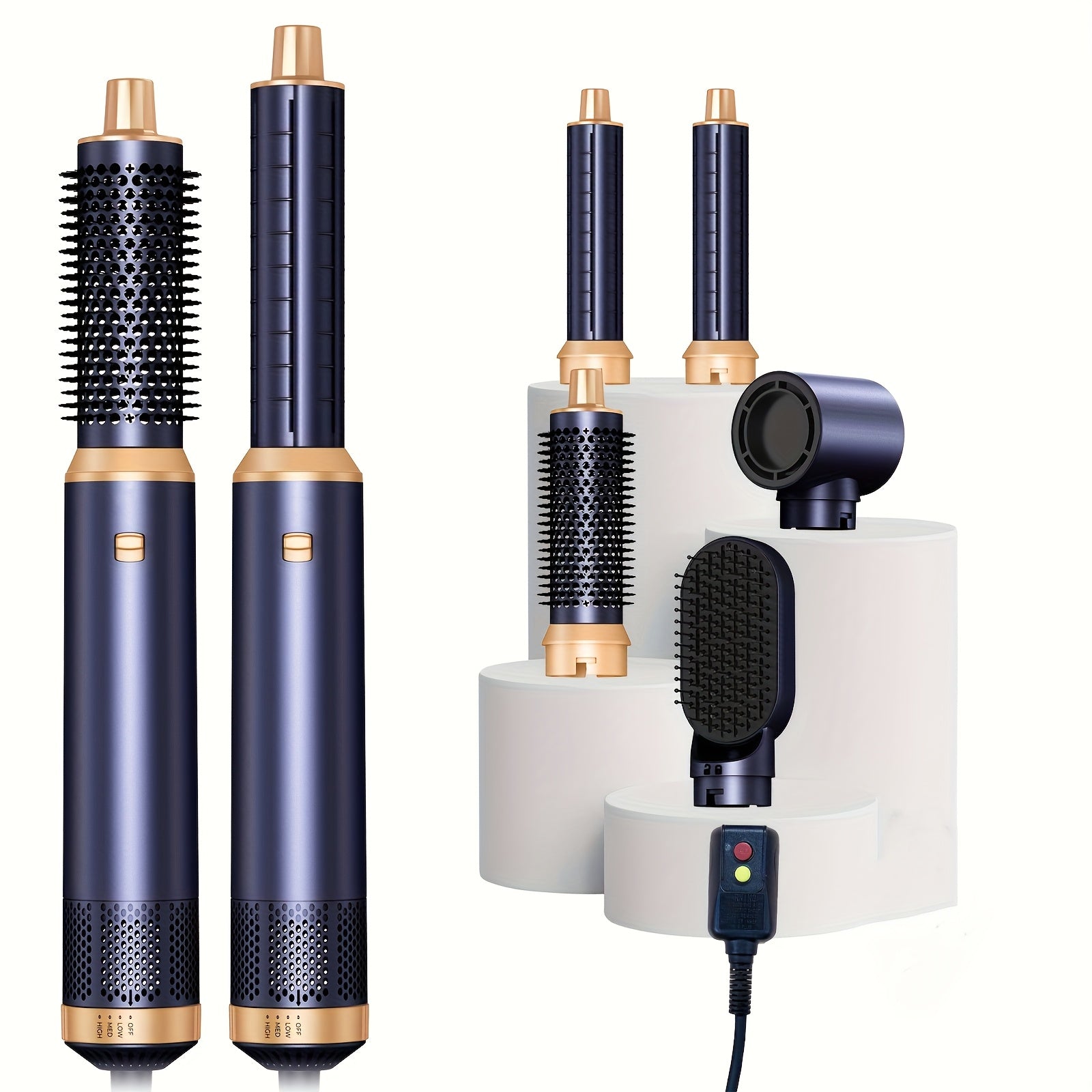 AirLuxe | Professionel Hårtørrer og Multistyler til Alle Hårtyper Blå Guld Nuvenci.dk