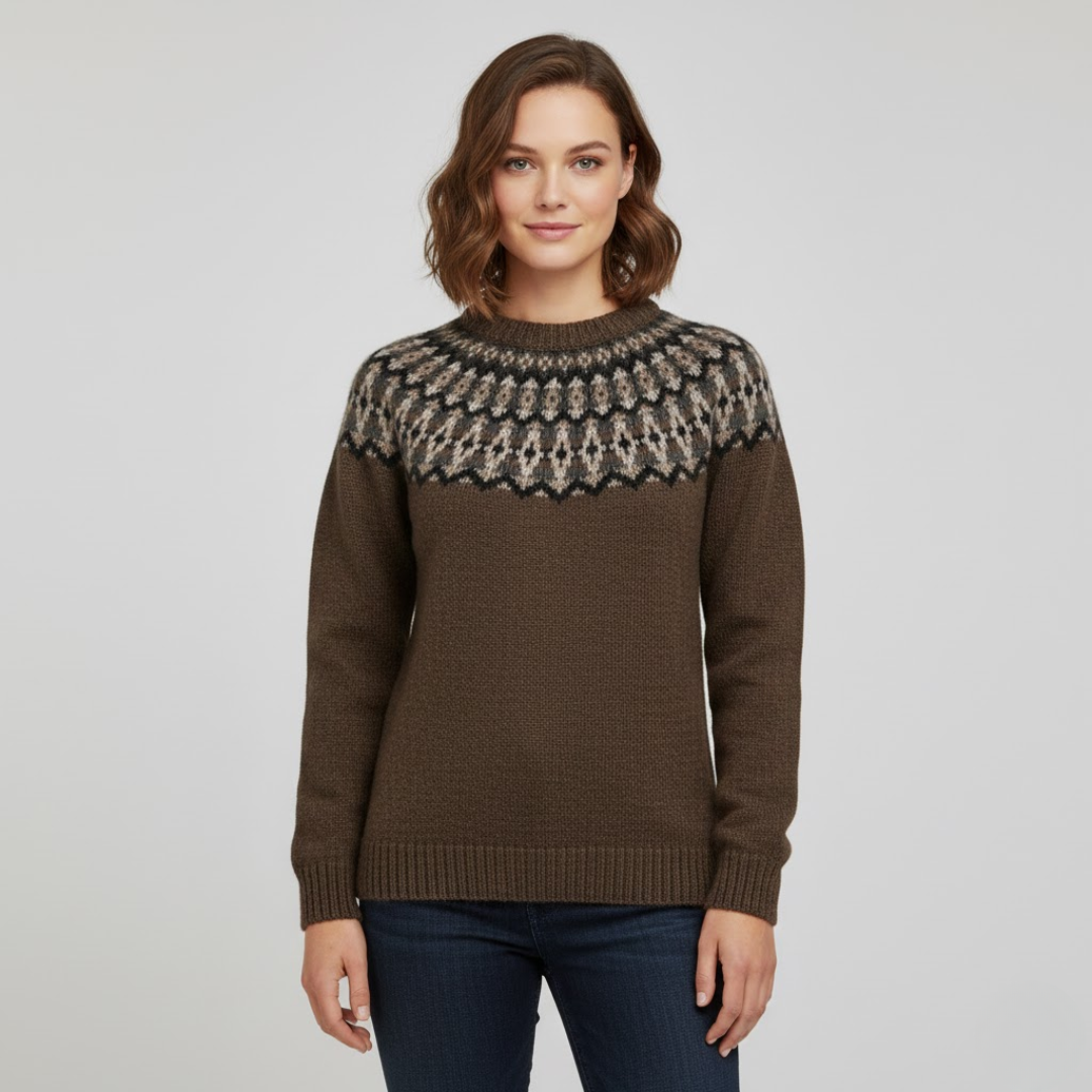 Alma | Blød og Stilren Hverdagsstrik | Dame Mosgrøn Nuvenci.dk