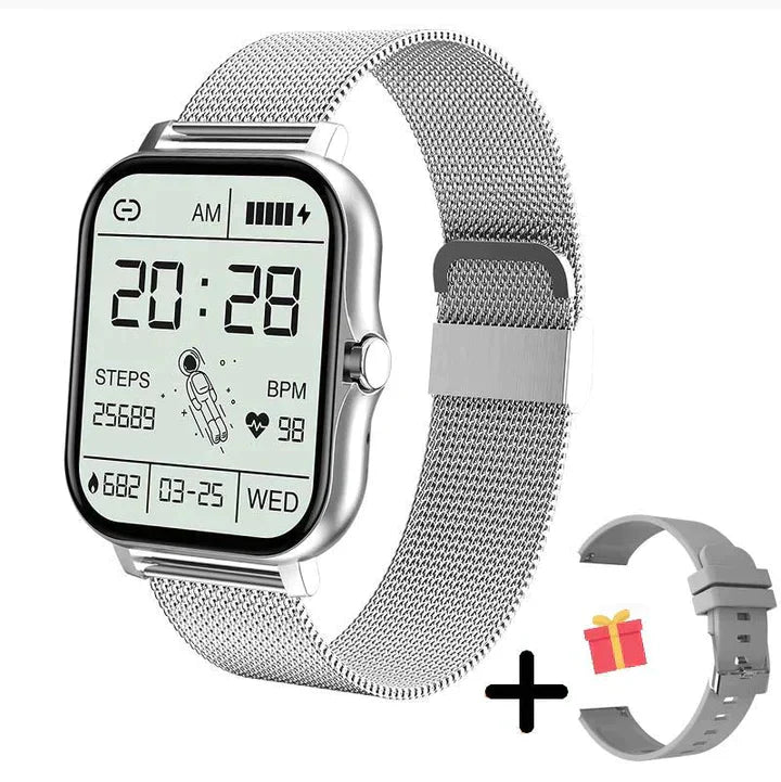 AquaPalm | Elegant Smartwatch – Stil Møder Funktion Sølv Nuvenci.dk