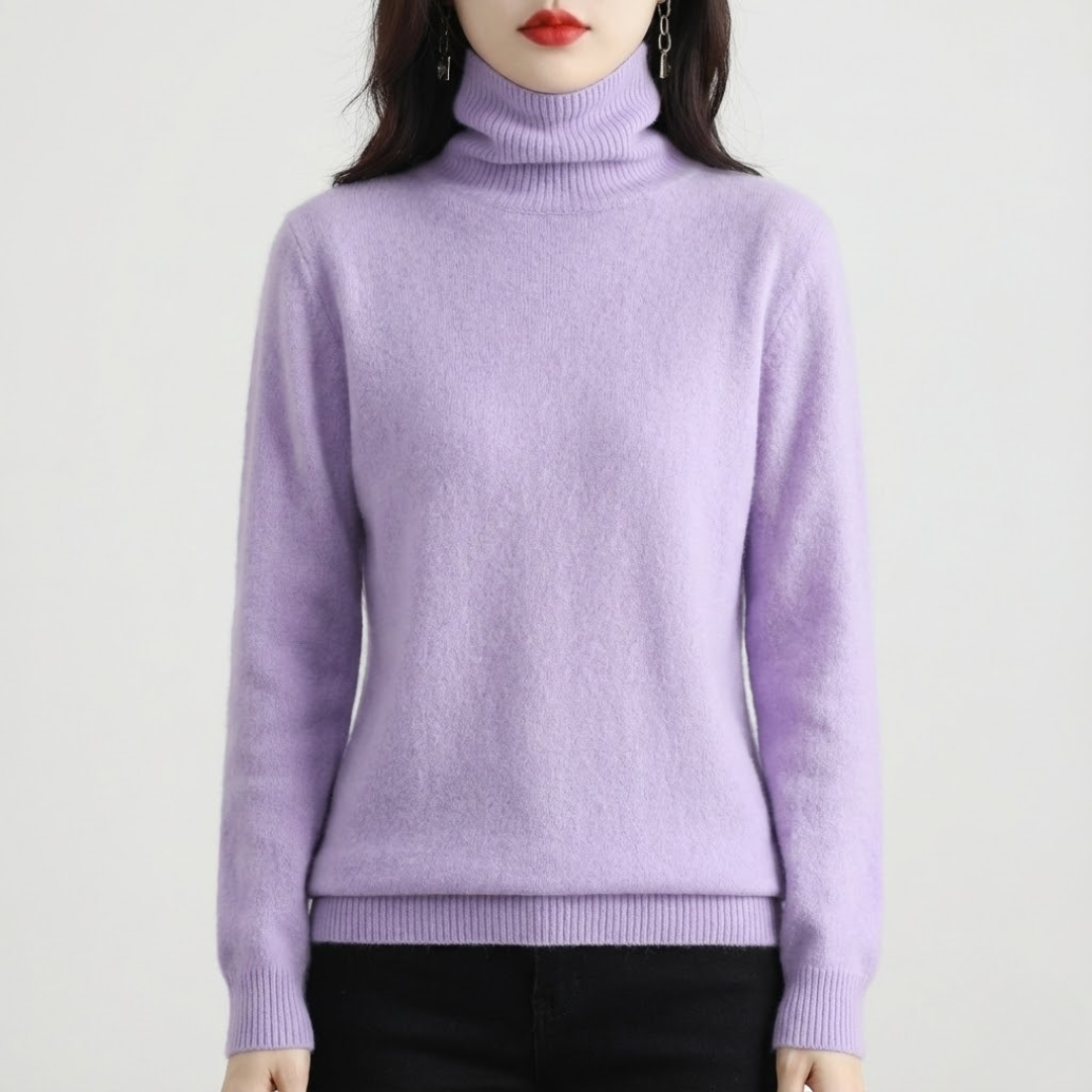 Ara | Blød Højhalset Cashmere Strik | Damer Lavendel Nuvenci.dk