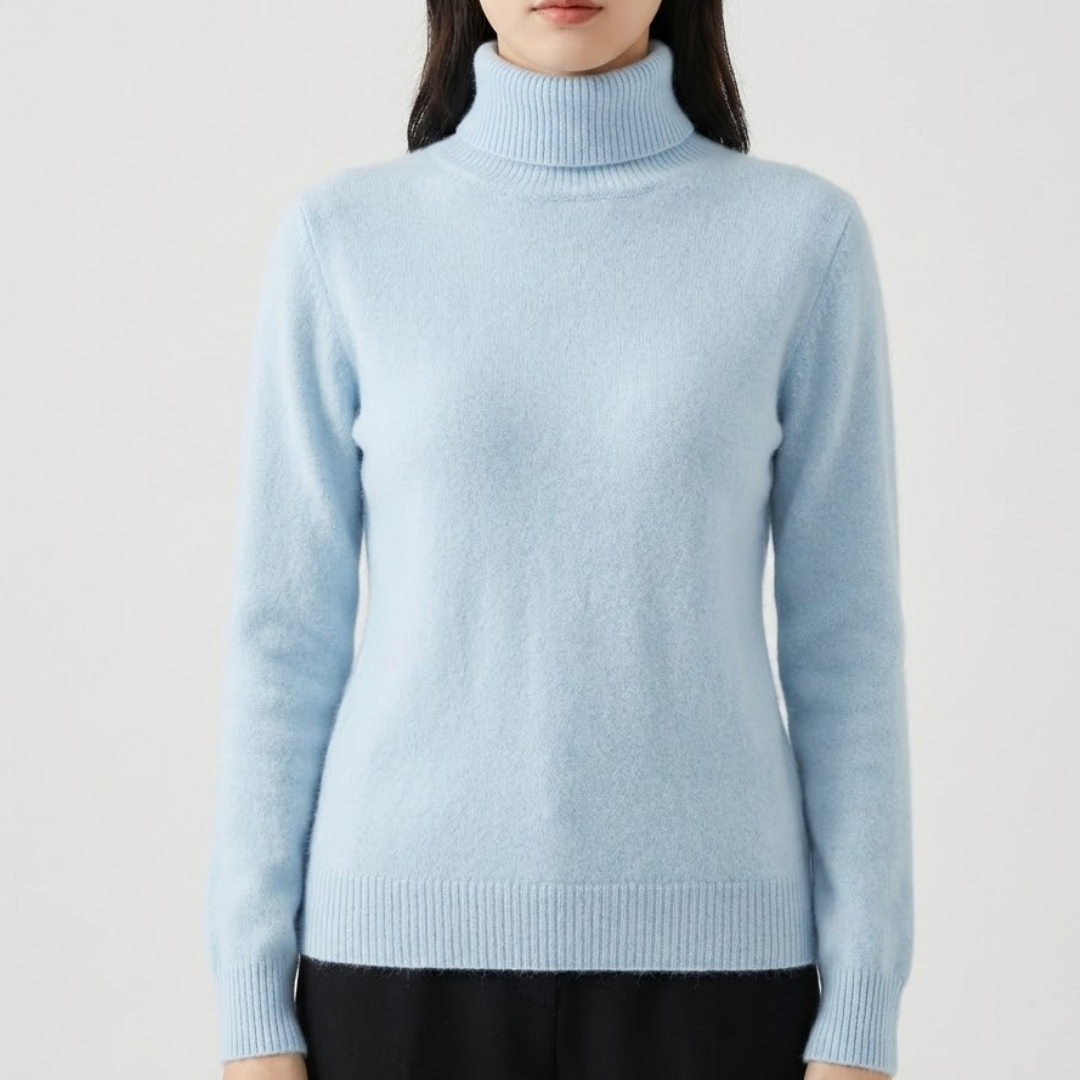 Ara | Blød Højhalset Cashmere Strik | Damer Lyseblå Nuvenci.dk