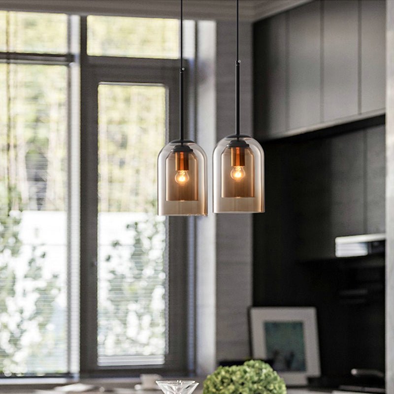 AuraGlas | Stilfuld Dobbeltglas Pendellampe Nuvenci.dk