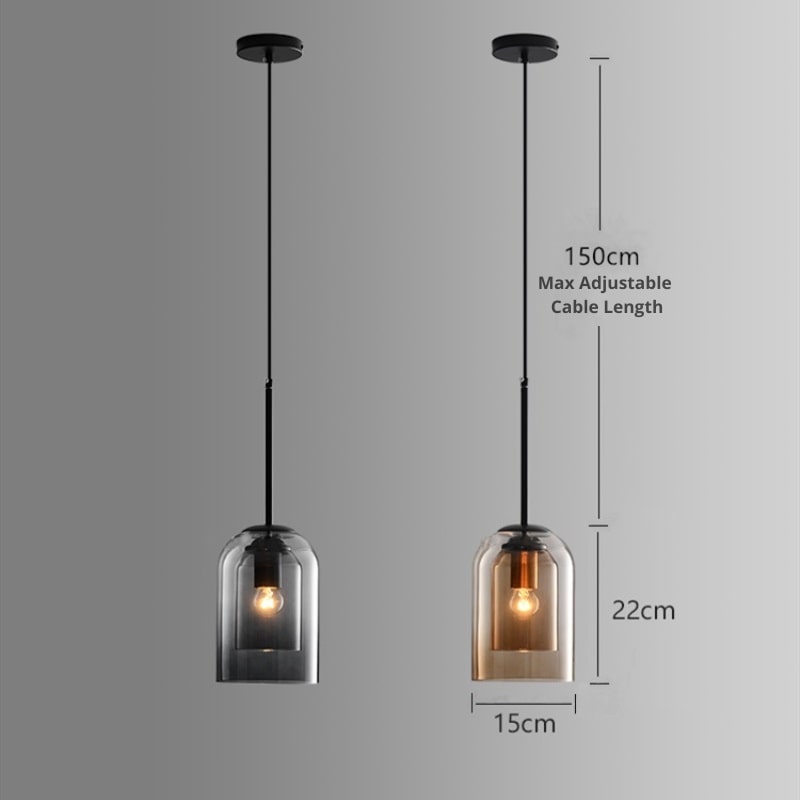 AuraGlas | Stilfuld Dobbeltglas Pendellampe Nuvenci.dk