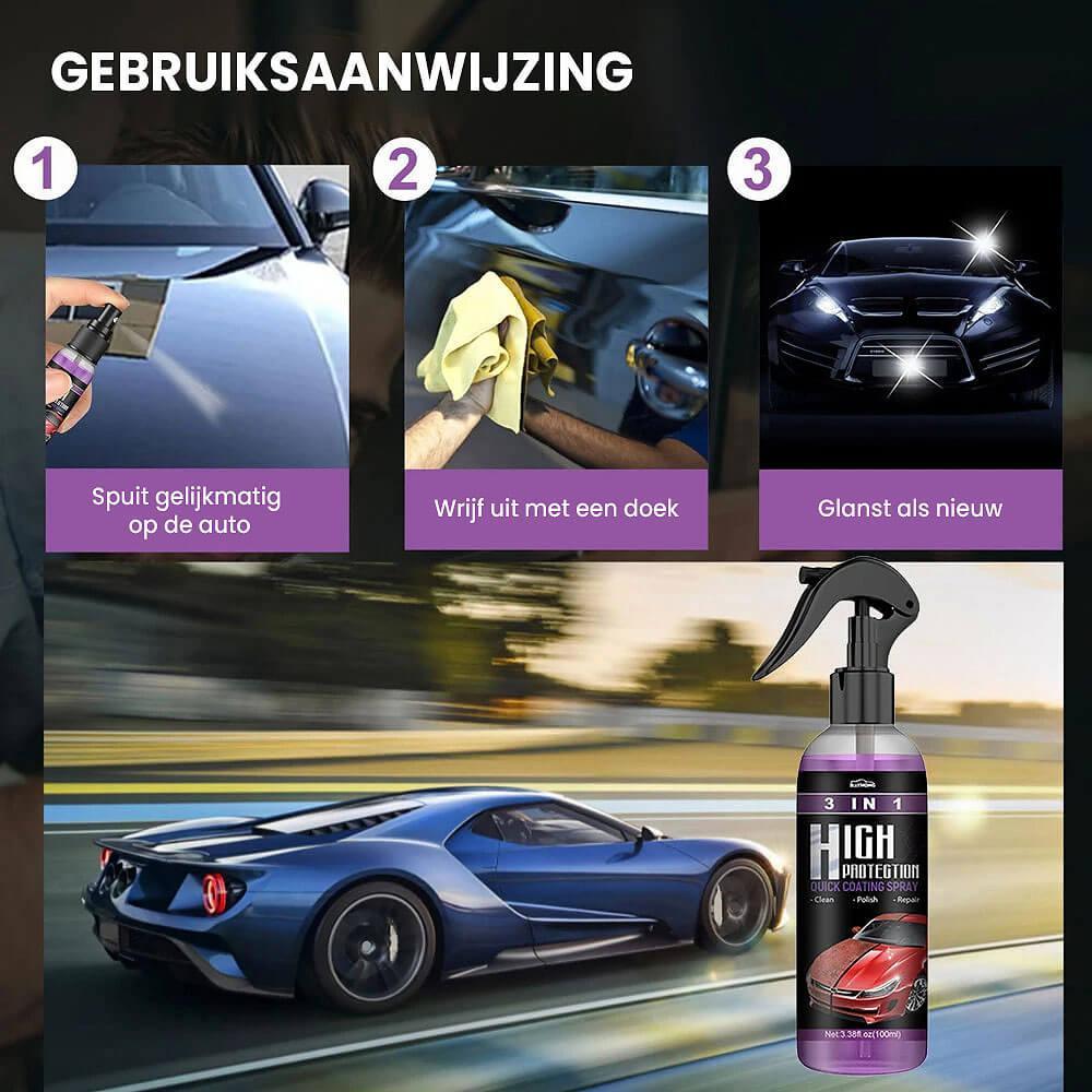 AutoGlanz | 3-i-1 Nano Keramisk Coating Spray | 1+2 Gratis