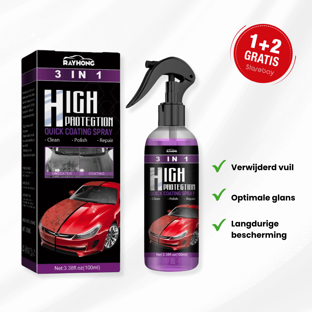 AutoGlanz | 3-i-1 Nano Keramisk Coating Spray | 1+2 Gratis