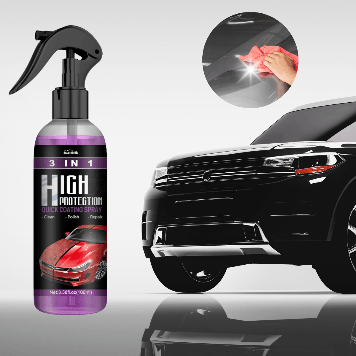 AutoGlanz | 3-i-1 Nano Keramisk Coating Spray | 1+2 Gratis