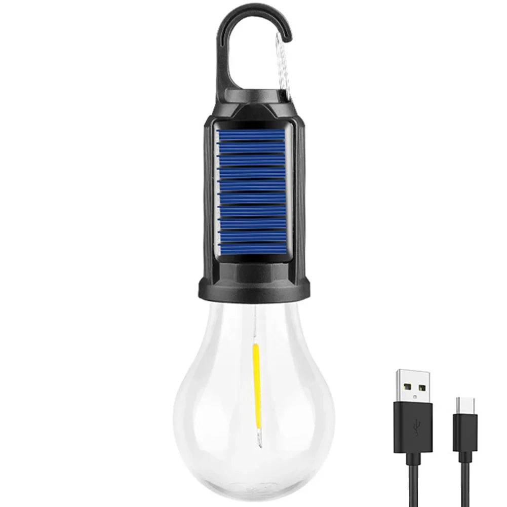 CampGlow | Solcelledrevet genopladelig campinglampe med krog Nuvenci.dk