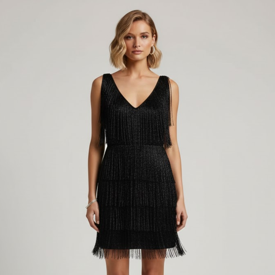 Cerena | Pailletkjole – Gnistrende glamour Sort Nuvenci.dk