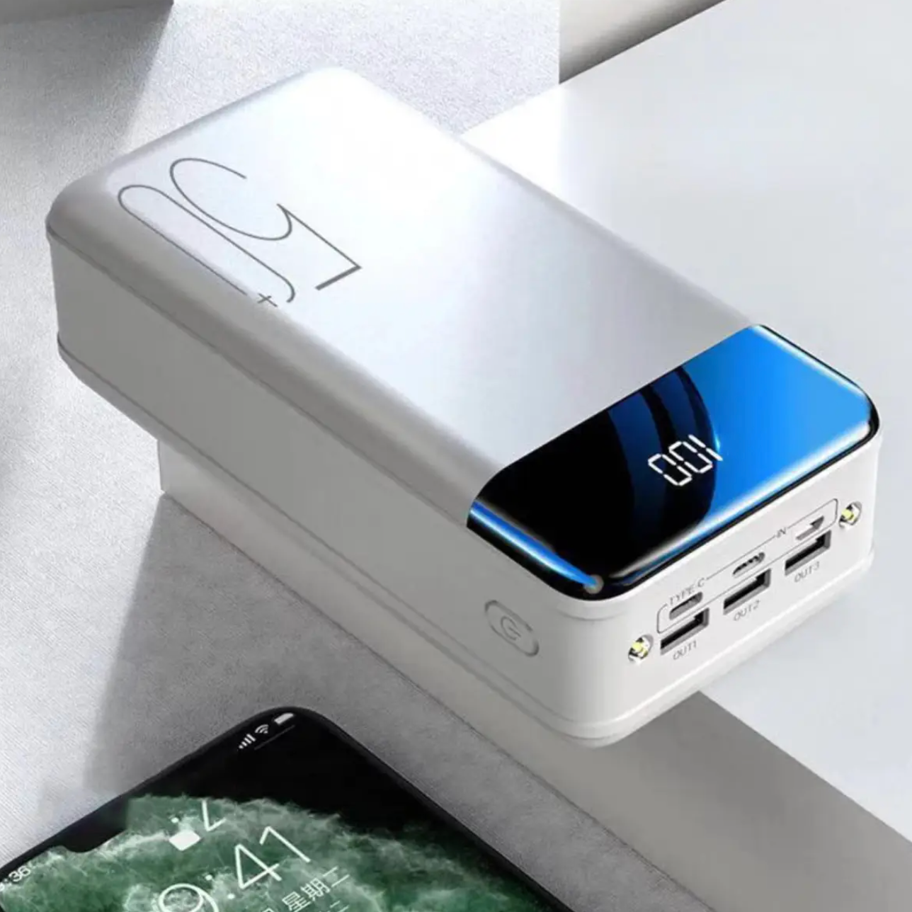 ChargeMax | Powerbank – Superhurtig Opladning & Stor Kapacitet Hvid Nuvenci.dk