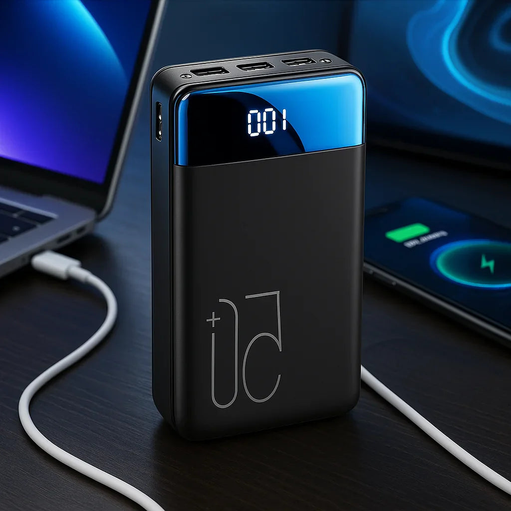 ChargeMax | Powerbank – Superhurtig Opladning & Stor Kapacitet Sort Nuvenci.dk
