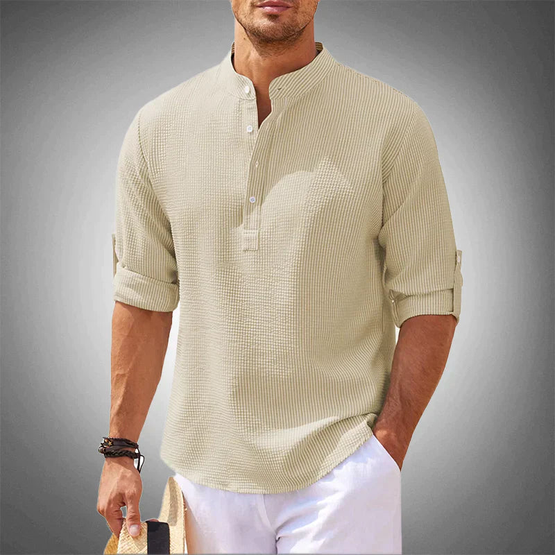Charles | Let & Stilfuld Sommer-Skjorte | Herre Beige Nuvenci.dk