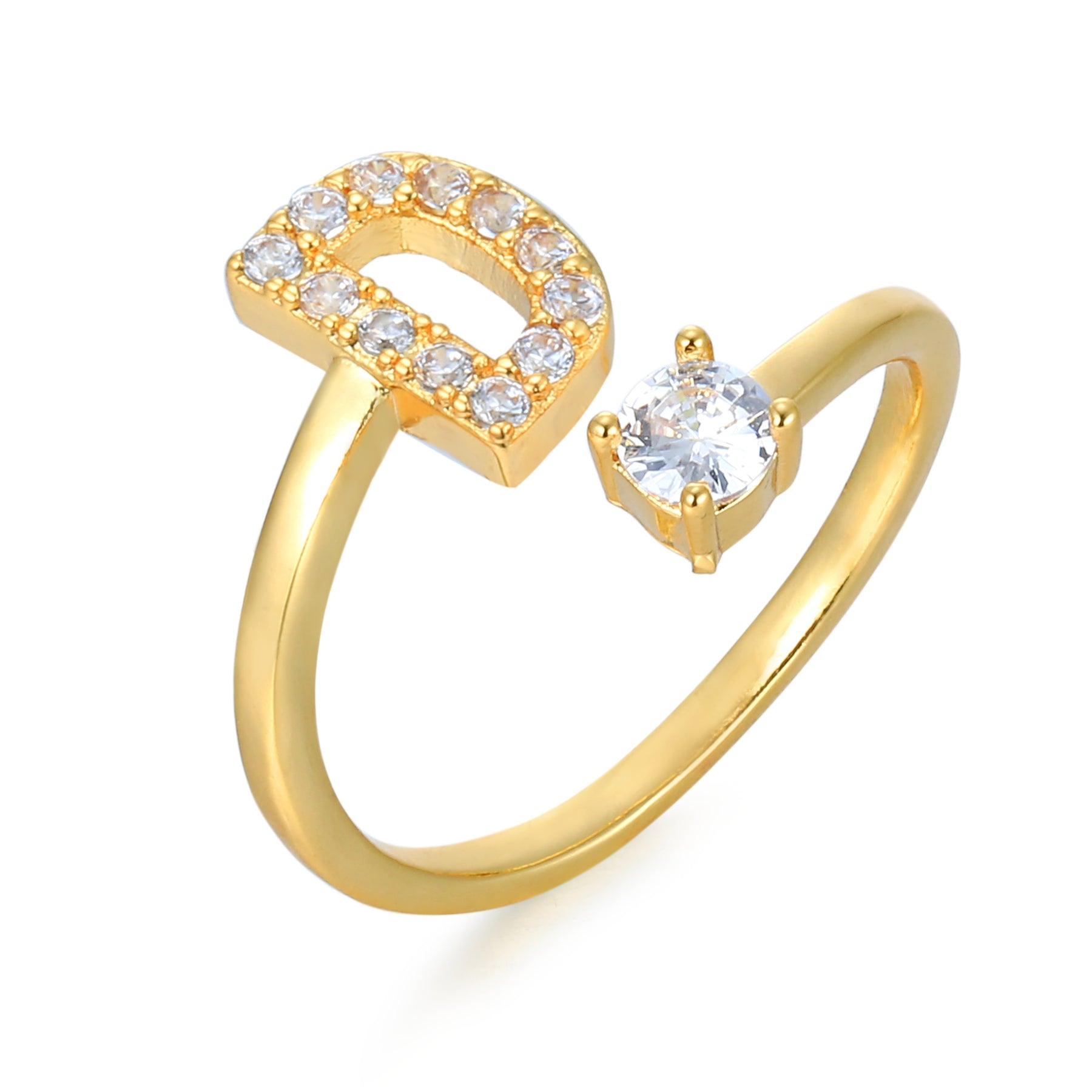 CharmBand | Personlig & Elegant Bogstavring Guld D Nuvenci.dk
