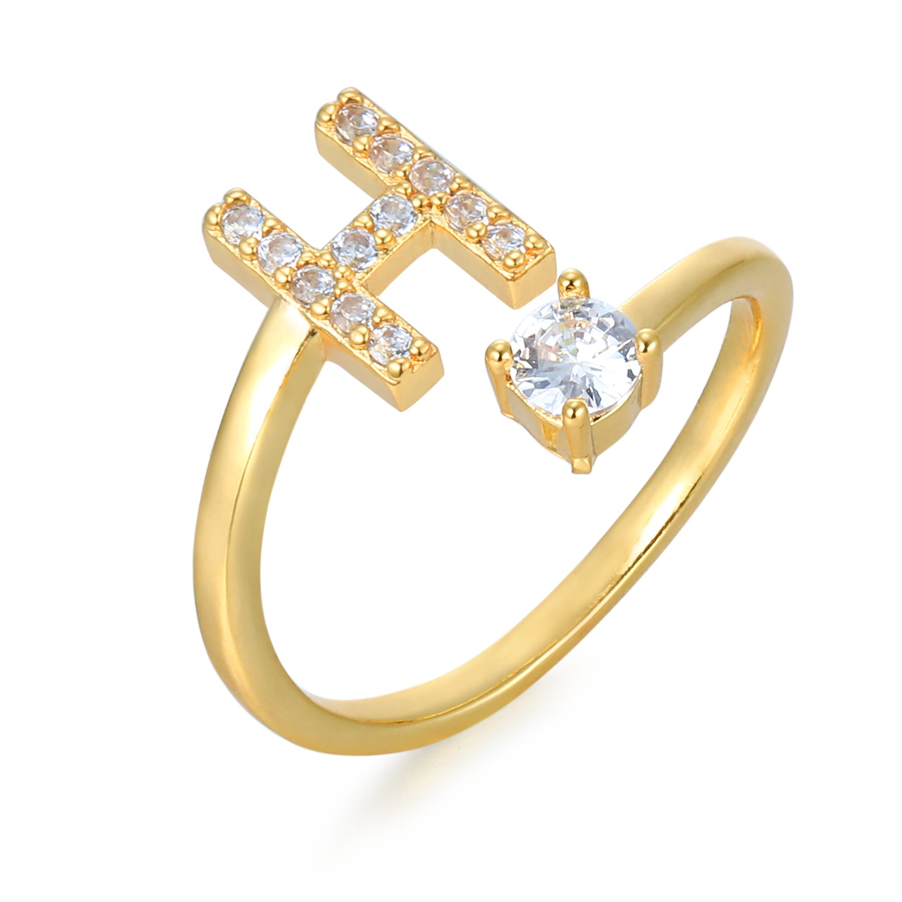 CharmBand | Personlig & Elegant Bogstavring Guld H Nuvenci.dk