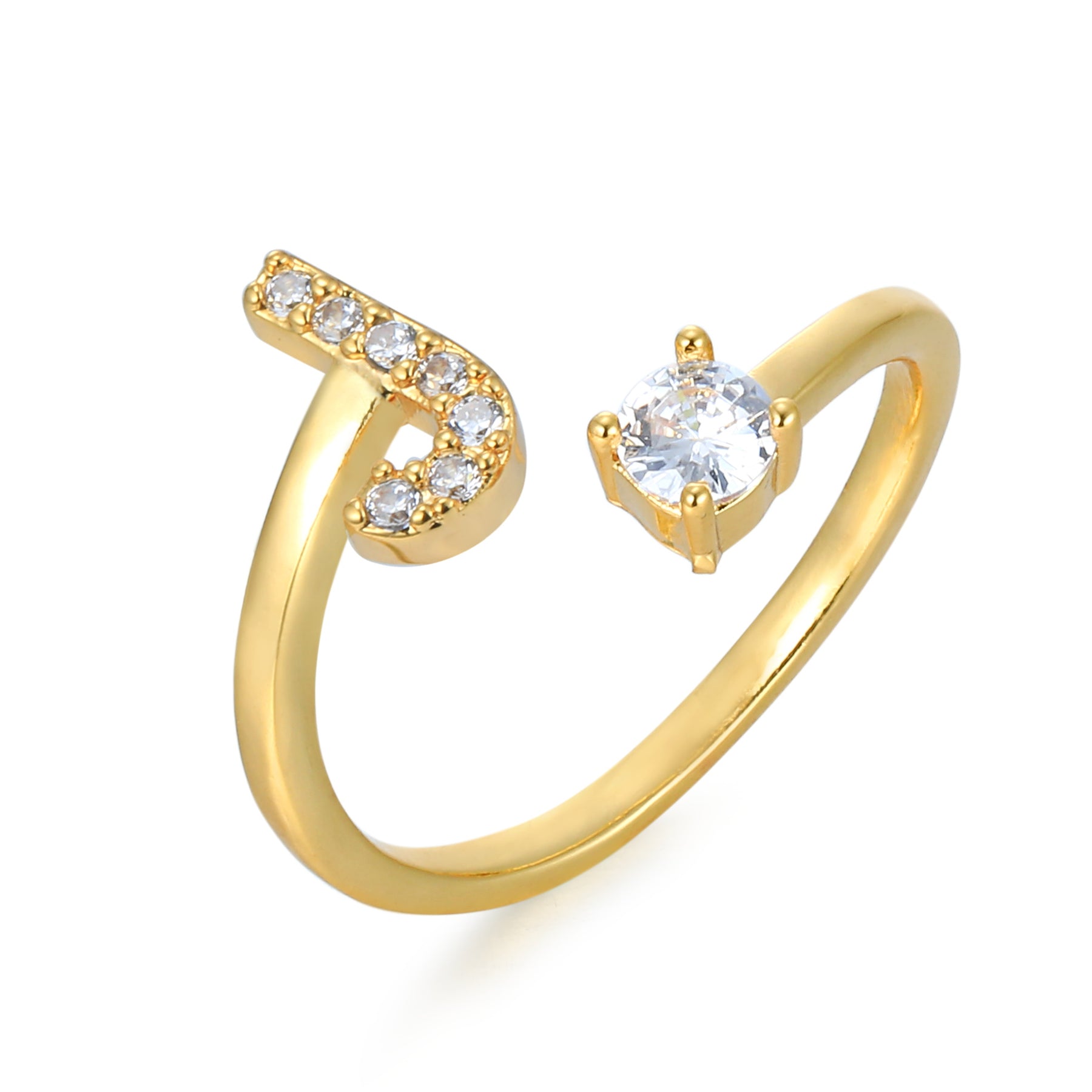 CharmBand | Personlig & Elegant Bogstavring Guld J Nuvenci.dk