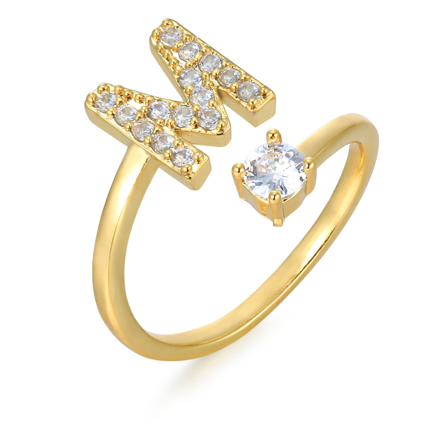 CharmBand | Personlig & Elegant Bogstavring Guld M Nuvenci.dk