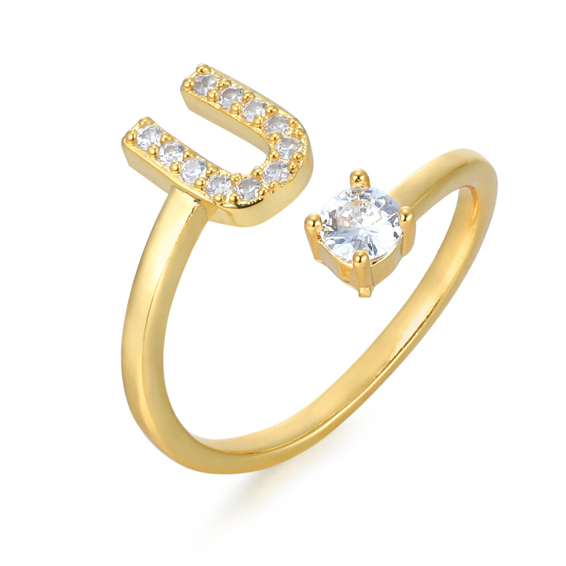 CharmBand | Personlig & Elegant Bogstavring Guld U Nuvenci.dk