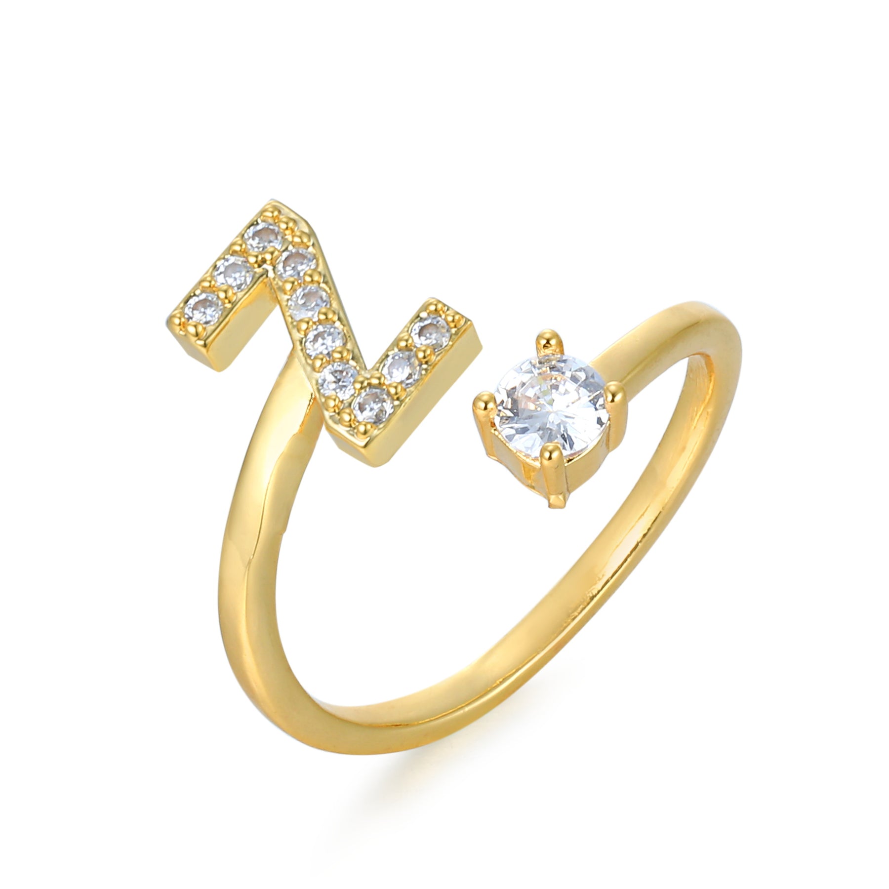 CharmBand | Personlig & Elegant Bogstavring Guld Z Nuvenci.dk