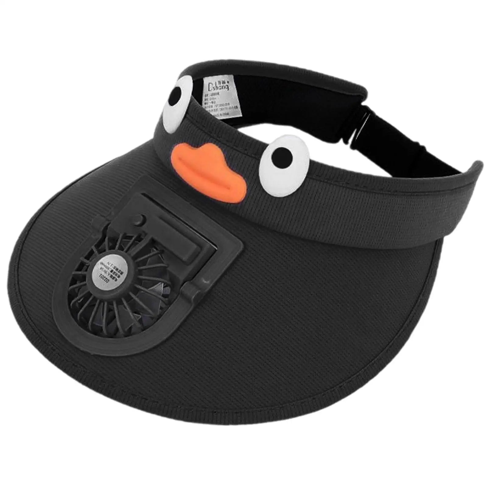 CoolCap | Børne-solen visorhat med køleventilator Sort Nuvenci.dk