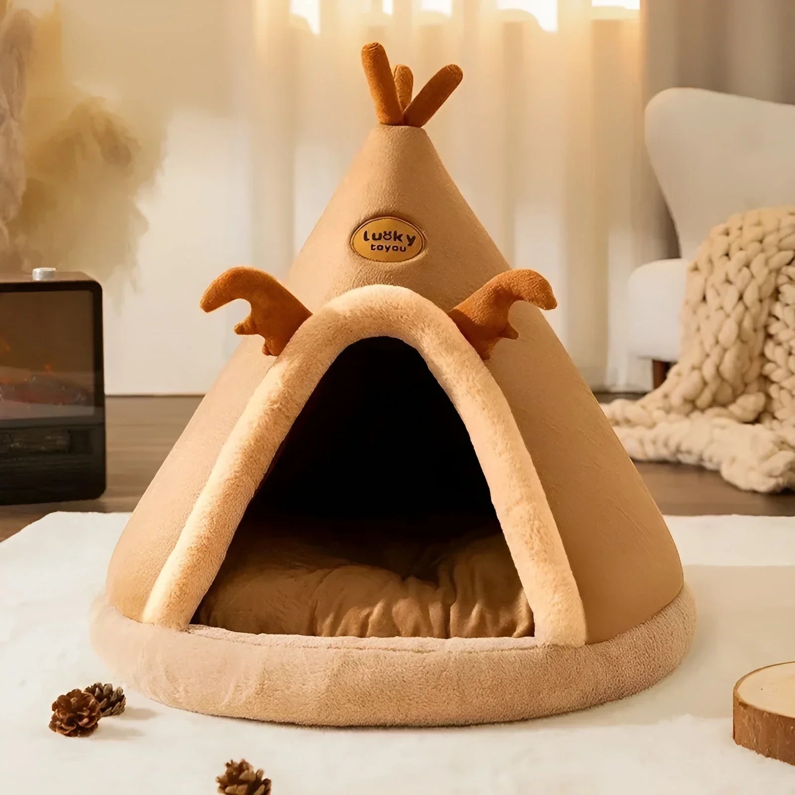CuddleCave | Hundeseng – Tryghed og Komfort for Kæledyr Brun S Nuvenci.dk