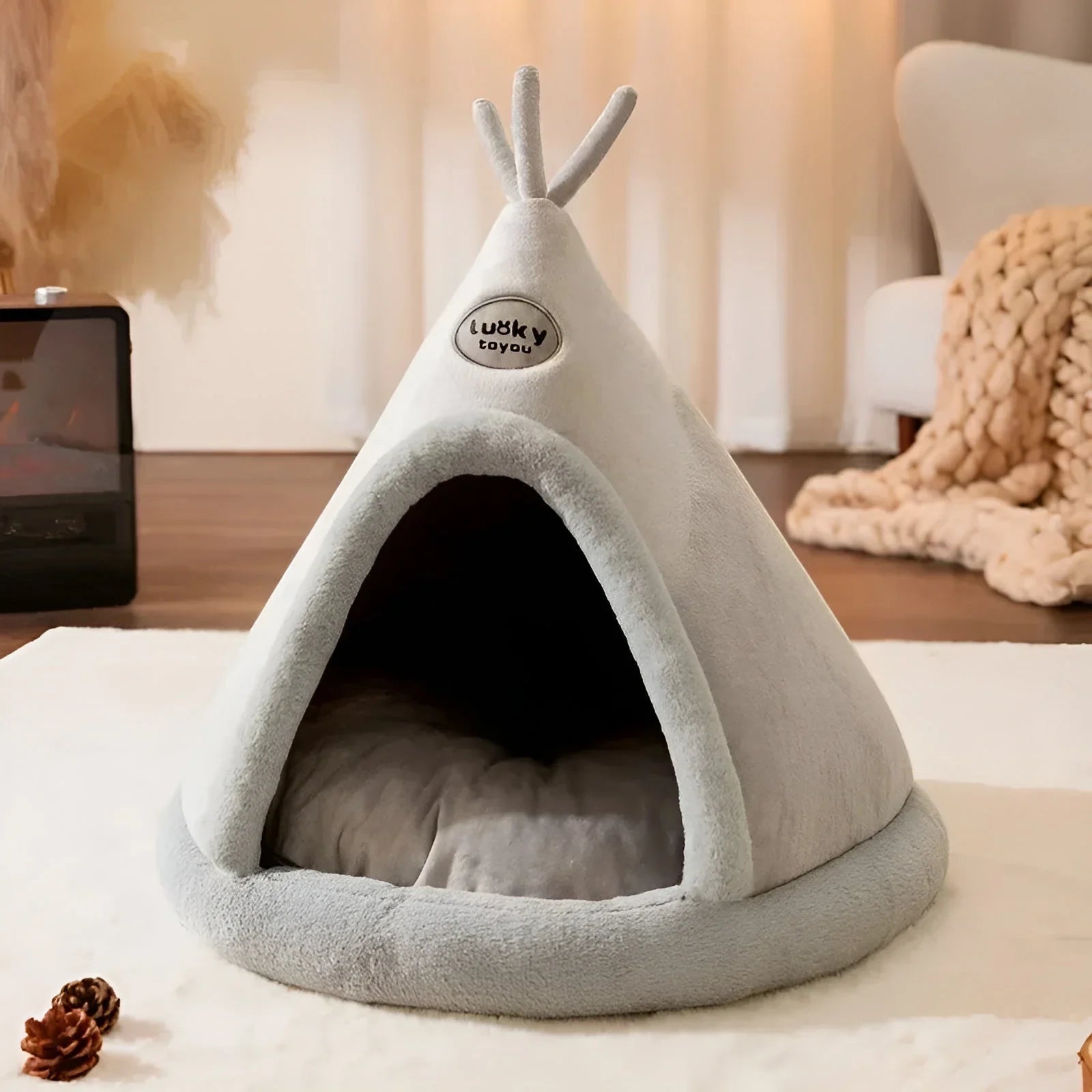 CuddleCave | Hundeseng – Tryghed og Komfort for Kæledyr Grå S Nuvenci.dk