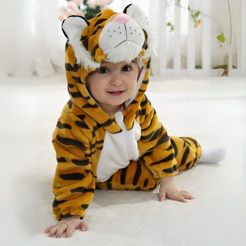 Cuddlino - Kropsdækkende Heldragt Med Hætte Tiger Nuvenci.dk