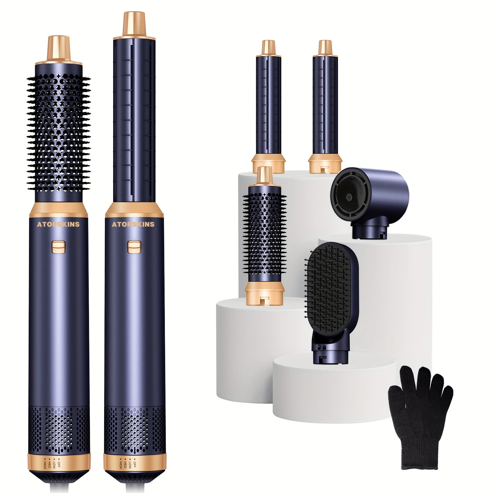 CurlMate | 5-i-1 Hårtørrer & Multistyler til Perfekte Krøller og Glat Hår Nuvenci.dk