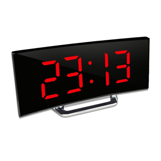 CurveClock | LED Digital Vækkeur med Buet Skærm og Automatisk Lys Nuvenci.dk