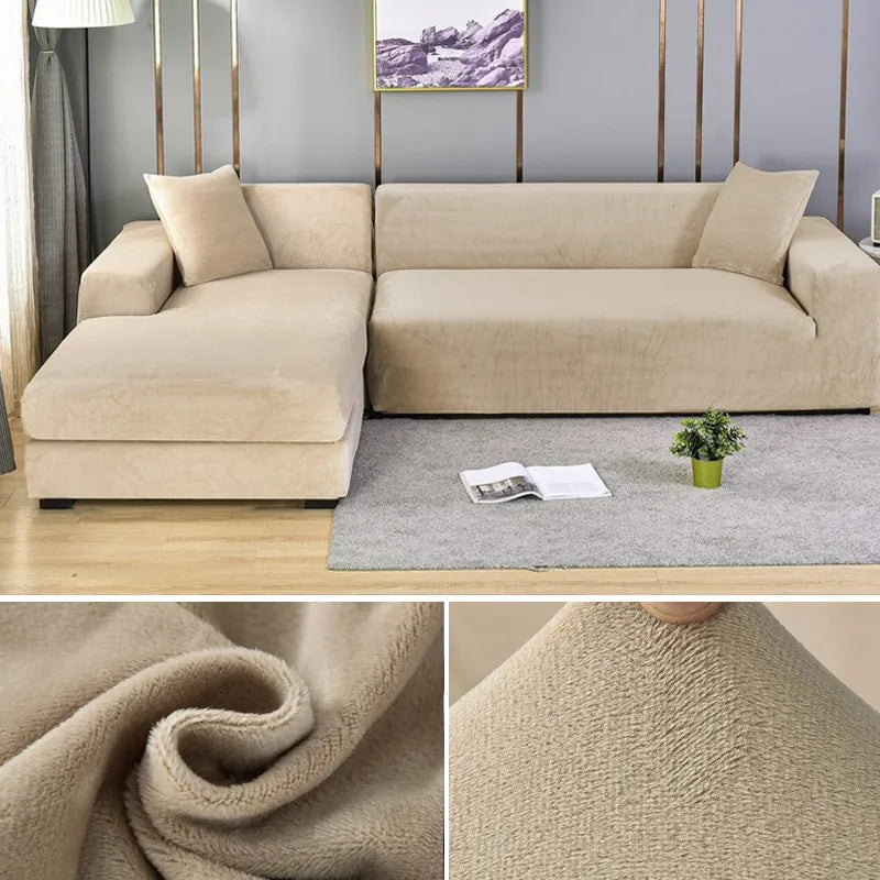 CushionEase | Stilfuldt Stræksbetræk til Sofa Beige Nuvenci.dk